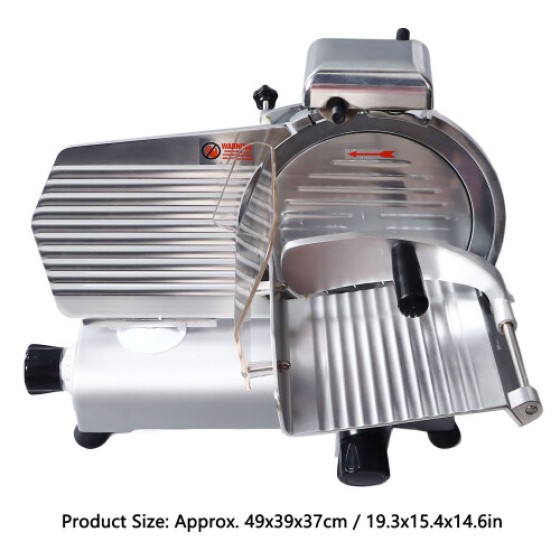 Electric Meat Slicer 0-8mm Adjustable Thickness, 150W, Aluminum, 49x39x37cm